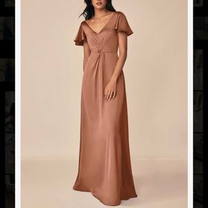 Azazie Soren Stretch Satin Dress, Size 12, Formal Wedding Bridesmaid Dress